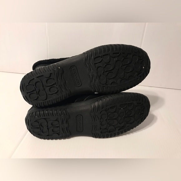 Coach Sherman suede black winter mid calf boots women size 9.5 B - Picture 6 of 9